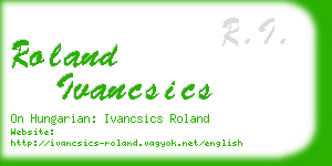 roland ivancsics business card